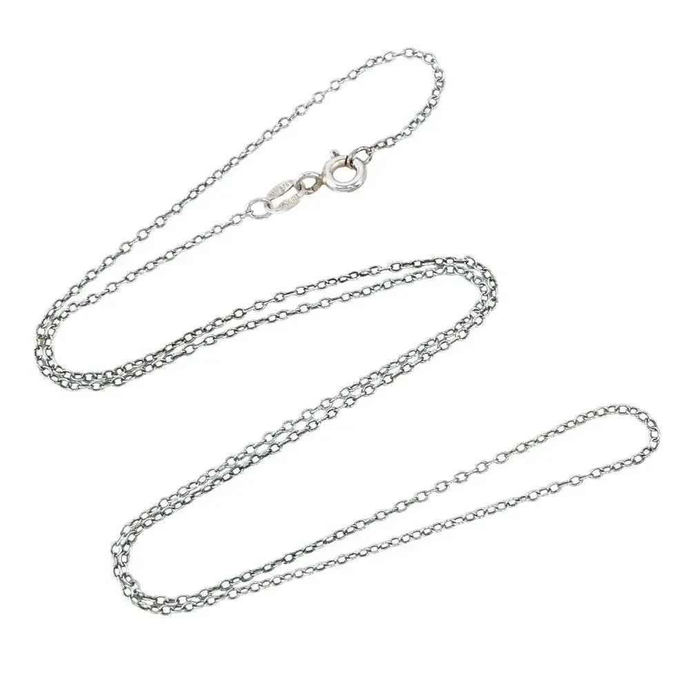 Vintage Sterling Silver 925 Cable Link Chain Necklace 18.5